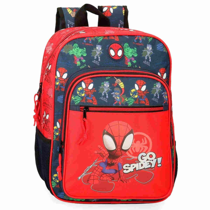 Imagen mochila escolar go spidey 38cm adaptable