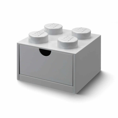 Imagen caja lego ladrillo gris 16x16x12cm drawer desk 4