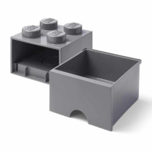 imagen 2 de caja lego ladrillo gris 25x25x18cm drawer 4