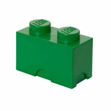 Imagen caja lego verde forma de bloque 12.5x25x18cm