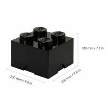 imagen 2 de caja lego ladrillo negro 25x25x18cm drawer 4