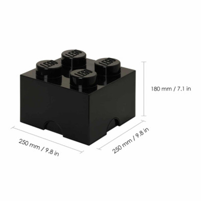 imagen 2 de caja lego ladrillo negro 25x25x18cm drawer 4