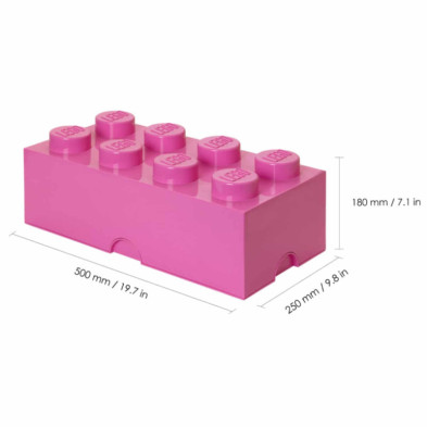 Caja lego ladrillo rosa 50x25x18cm drawer 8 