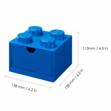 imagen 1 de caja lego ladrillo azul 16x16x12cm drawer desk 4