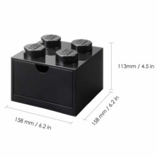 imagen 1 de caja lego ladrillo negro 16x16x12cm drawer desk 4