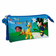 ESTUCHE TRIPLE MICKEY MOUSE 22CM