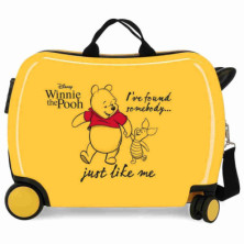 Imagen maleta infantil winnie the pooh ocre 2 ruedas mult