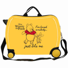 imagen 2 de maleta infantil winnie the pooh ocre 2 ruedas mult