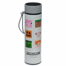 imagen 1 de botella termo con termómetro caras del minecraft