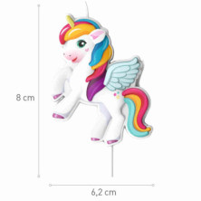 imagen 1 de vela para cumpleaños de unicornio 8x6.2cm