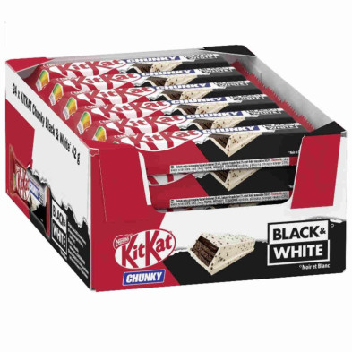 imagen 1 de chocolatina kit kat chunky black & white 42gr 24u
