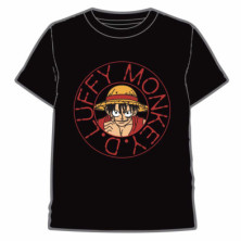 CAMISETA ONE PIECE LUFFY MONKEY NEGRO