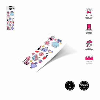 imagen 1 de stickers moda set 1 lamina 10x25cm