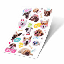 STICKERS MASCOTAS LAMINA ADHESIVA 10X15CM