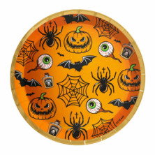 PLATO LLANO HALLOWEEN 23CM CARTÓN 6U