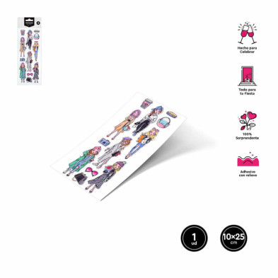 imagen 1 de stickers desfile de moda lamina adhesiva 10x25cm