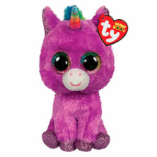 PELUCHE BEANIE BOOS UNICORNIO ROSETTE PURPLE 15CM