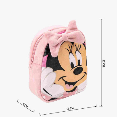 Mochila Guarderia Peluche Minnie Mouse Disney 100 Poliester Medidas 18x22x8 cm hipergol