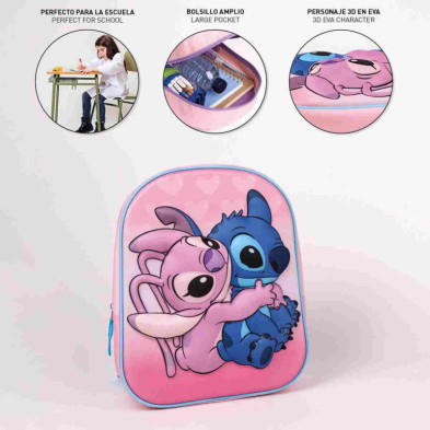 imagen 2 de mochila infantil 3d stitch disney