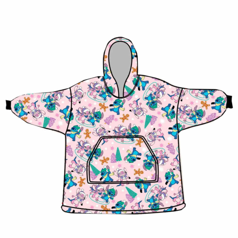 Imagen sudadera poncho adulto lilo & stitch rosa Imagen sudadera poncho adulto lilo & stitch rosa