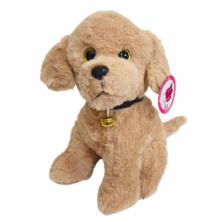 Imagen perro de peluche 25cm con cascabel marrón