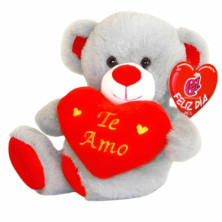 OSO DE PELUCHE GRIS 17CM TE AMO