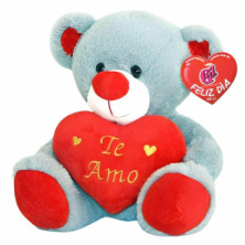 OSO DE PELUCHE GRIS 23CM TE AMO