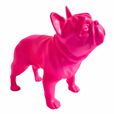 imagen 3 de figura bulldog frances 22cm neon pink juliani