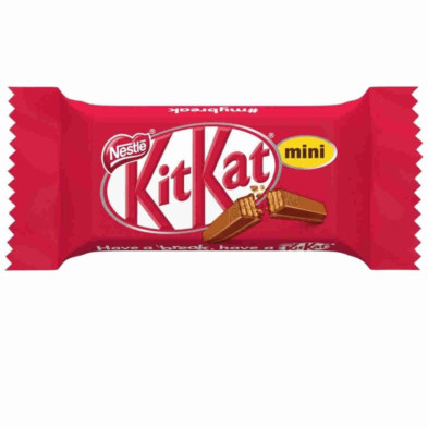 Mini Kit Kat Nestlé en envoltorio rojo con logotipo visible