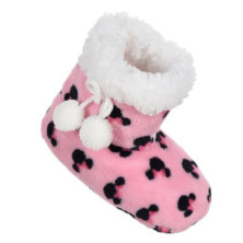 PANTUFLAS MINNIE MOUSE ALTAS ROSAS TOPOS