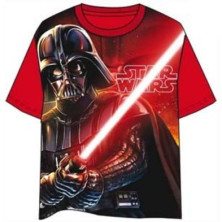 Imagen camiseta niño star wars darth vader roja