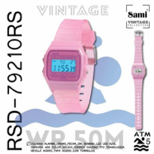 imagen 1 de reloj vintage lcd correa transparente rosa