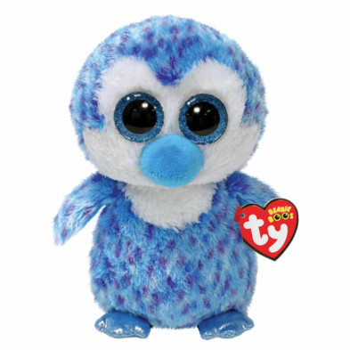 Imagen peluche beanie boos pinguino tony azul 15cm ty