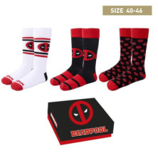 CALCETINES DEADPOOL 3 PIEZAS TALLA ÚNICA 40-46 BOX