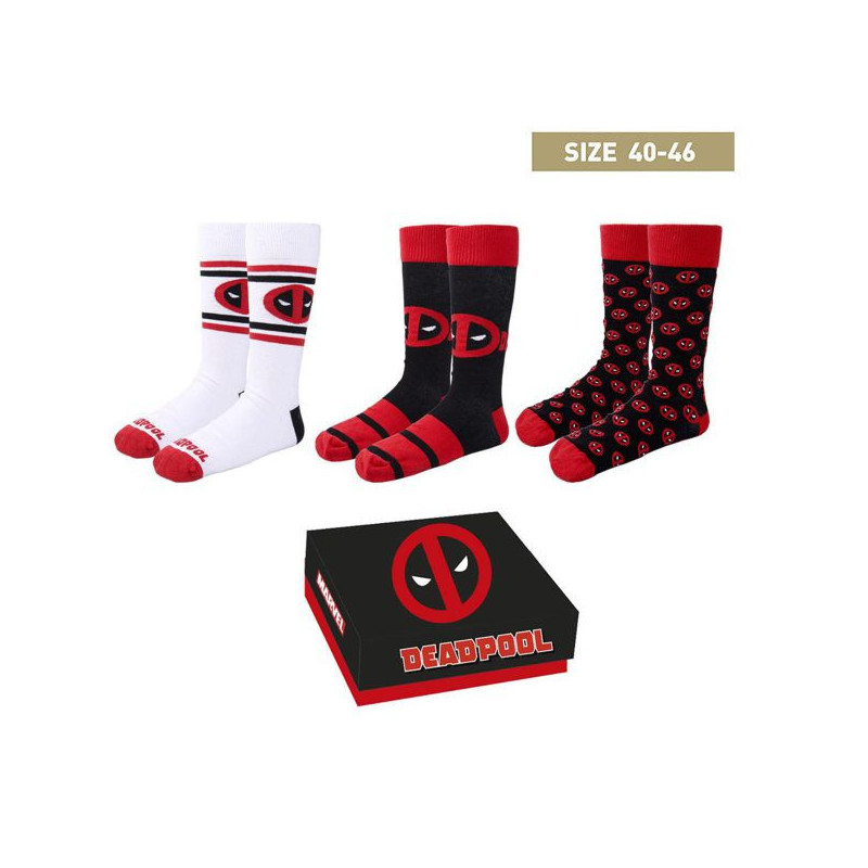 Imagen calcetines deadpool 3 piezas talla única 40-46 box