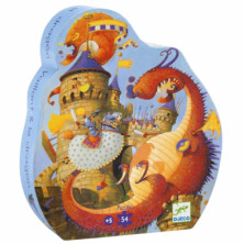 PUZLE SILUETA VALIANT Y EL DRAGÓN DJECO