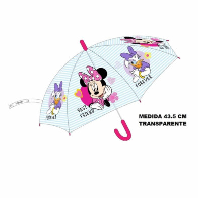 imagen 1 de paraguas automatico minnie mouse transparente 43cm