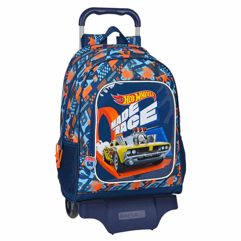 Imagen mochila con carro hot wheels speed club 42cm