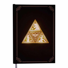 Imagen cuaderno con luz the legend of zelda triforce