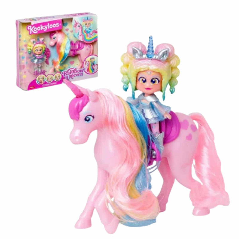 Imagen muñeca con unicornio kookyloos rainbow unicorn