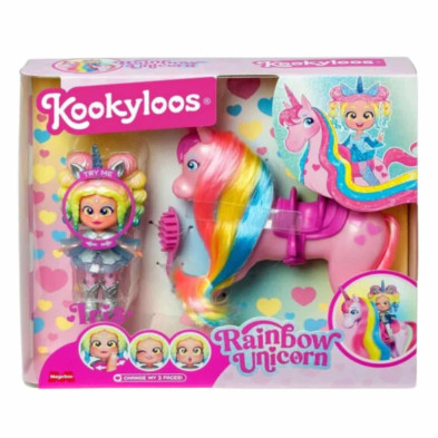 imagen 1 de muñeca con unicornio kookyloos rainbow unicorn
