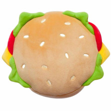 ALMOHADA VIAJE CON CREMALLERA Y ANTIFAZ HAMBURGUESA