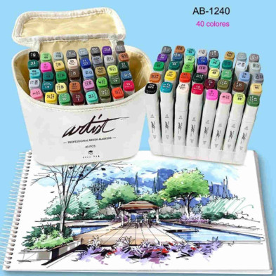 imagen 2 de estuche profesional 40 rotuladores brush markers
