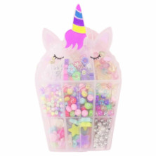 Imagen set de pulseras corazones unicornio abalorios