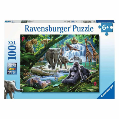 Imagen puzzle animales de la selva de 100 piezas ravensbu