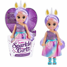imagen 2 de muñeca sparkle girlz mini princesas unicornio 11cm