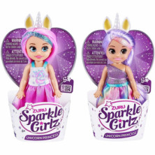 imagen 3 de muñeca sparkle girlz mini princesas unicornio 11cm