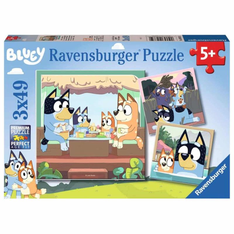 Imagen puzzle bluey 3x49 piezas ravensburger