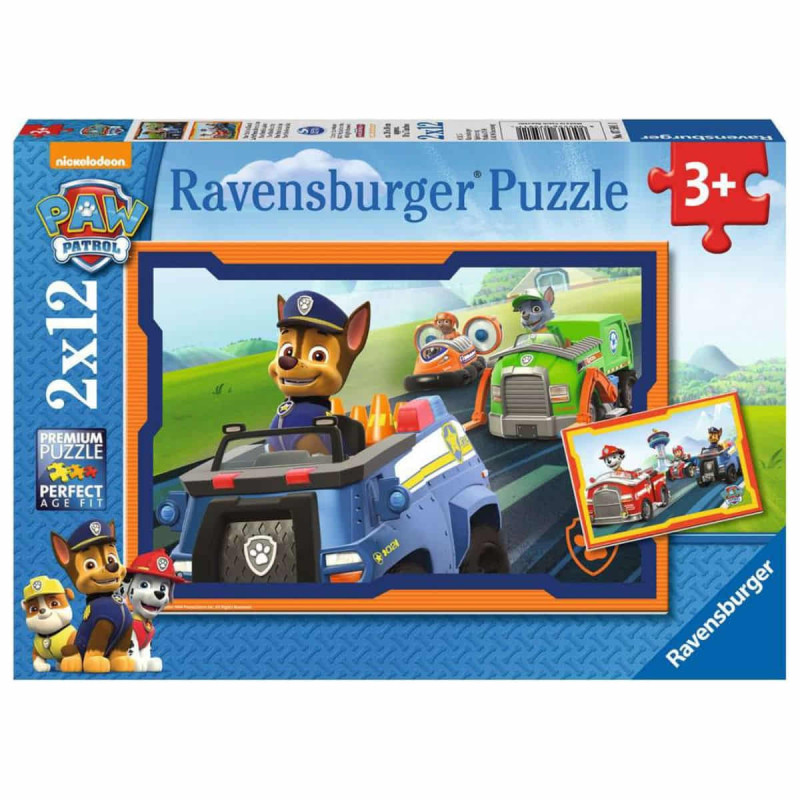 Imagen puzzle paw patrol 2x12 piezas ravensburger col b