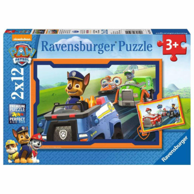 Imagen puzzle paw patrol 2x12 piezas ravensburger col b